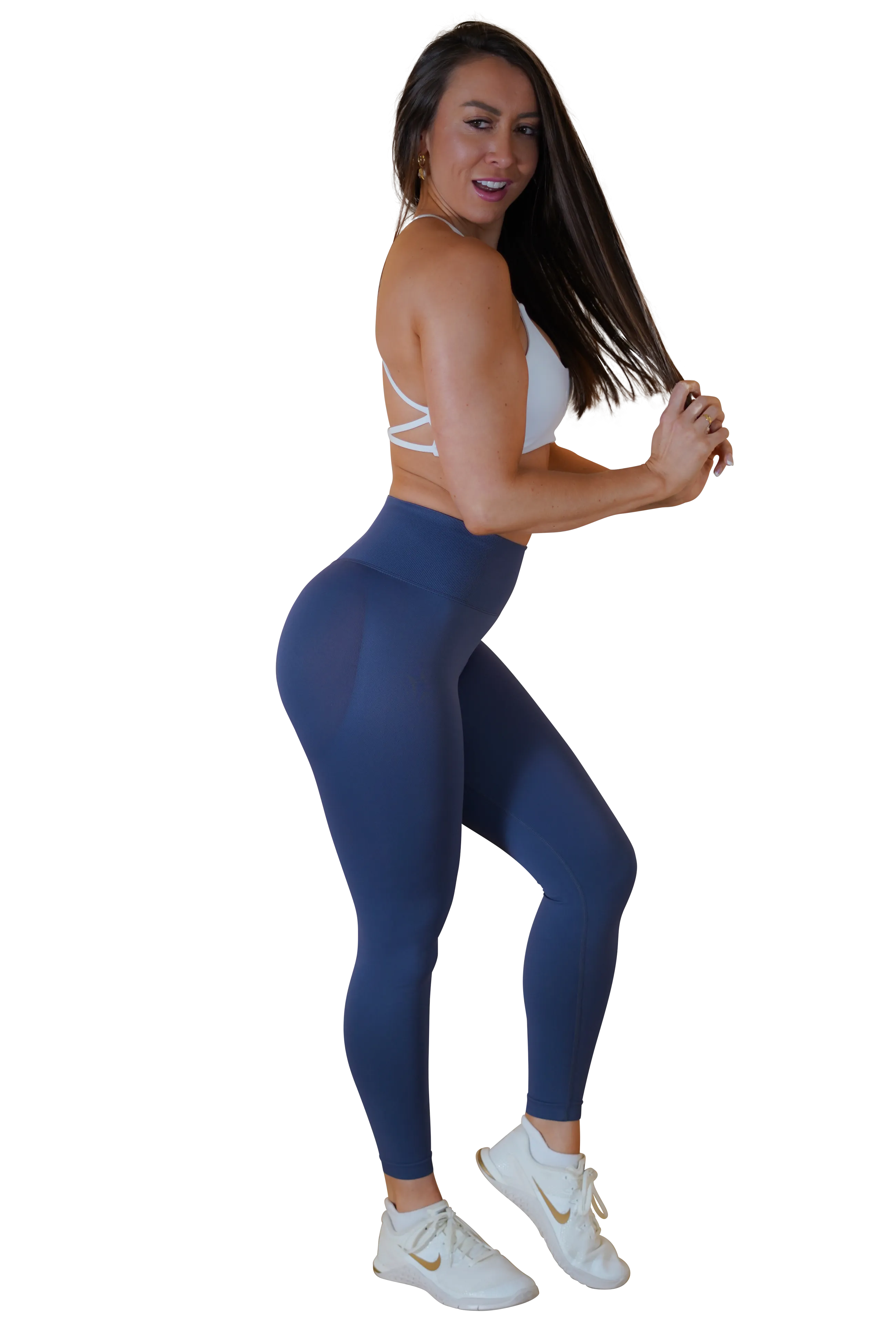 CORE SCRUNCH LEGGINGS - STEEL BLUE