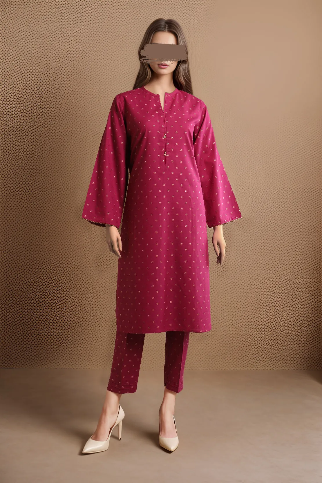 Cotton Jacquard Stitched 2 Piece (Shirt/Trouser)