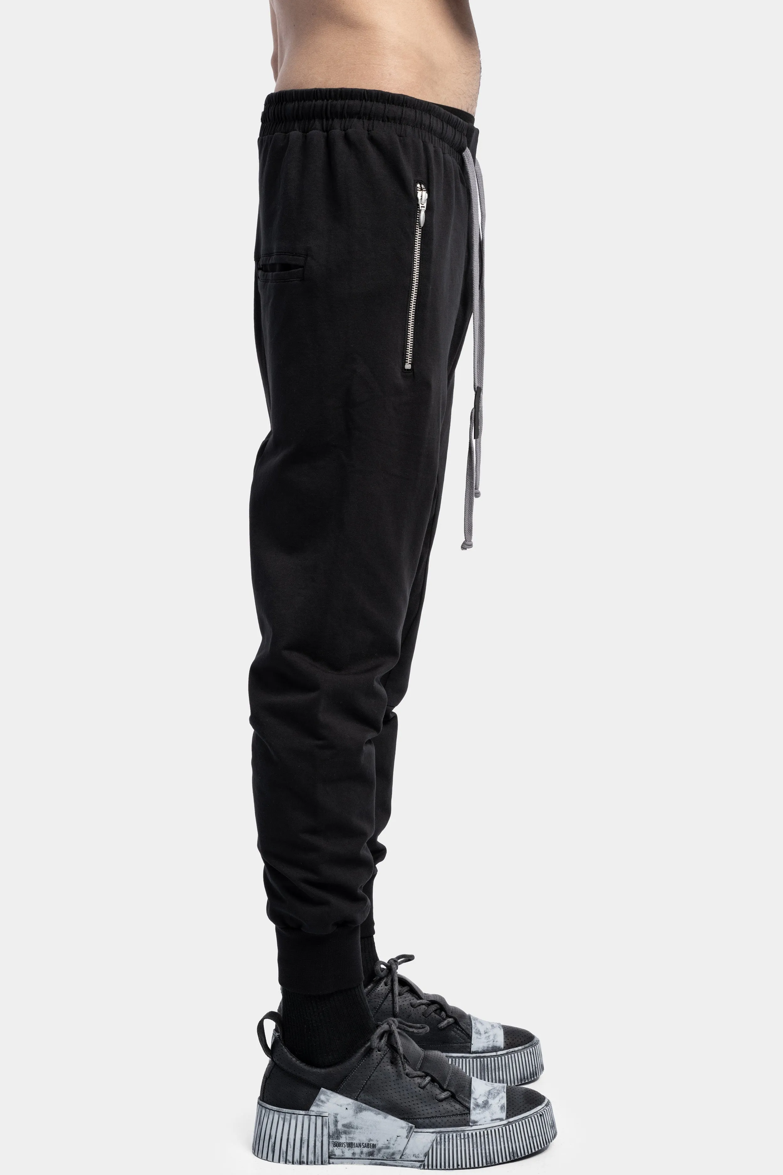 Cotton Jersey Jogger Sweatpants, Black