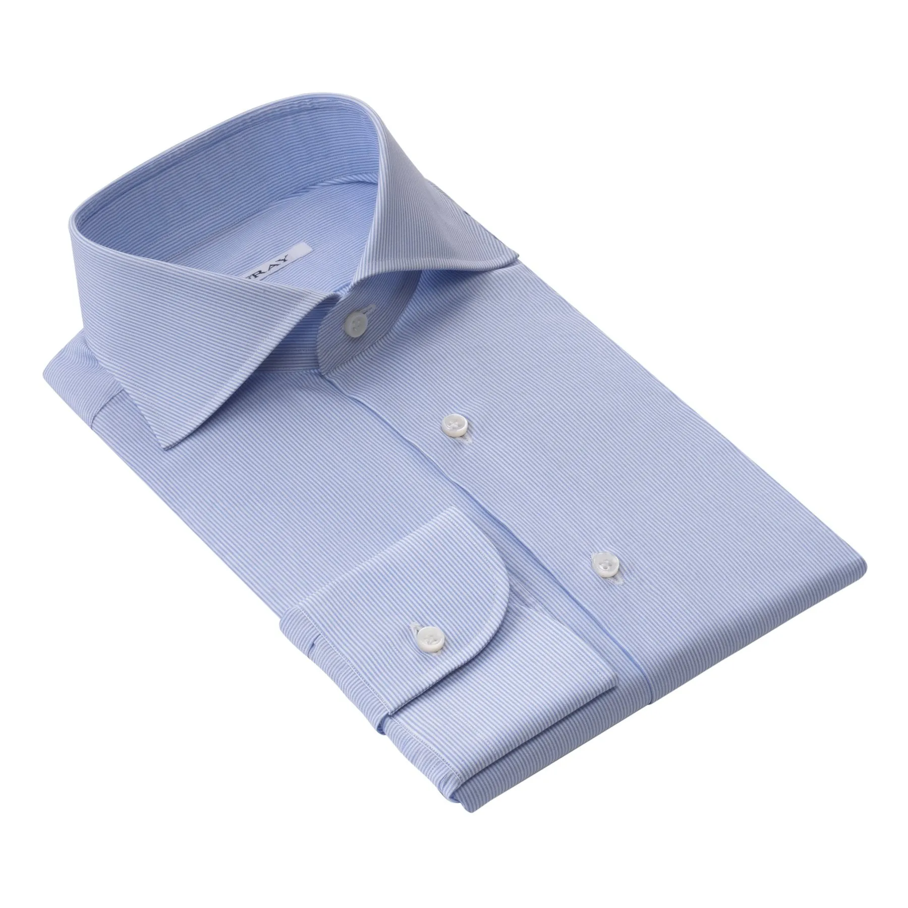 Cotton Striped Shirt in Light Blue