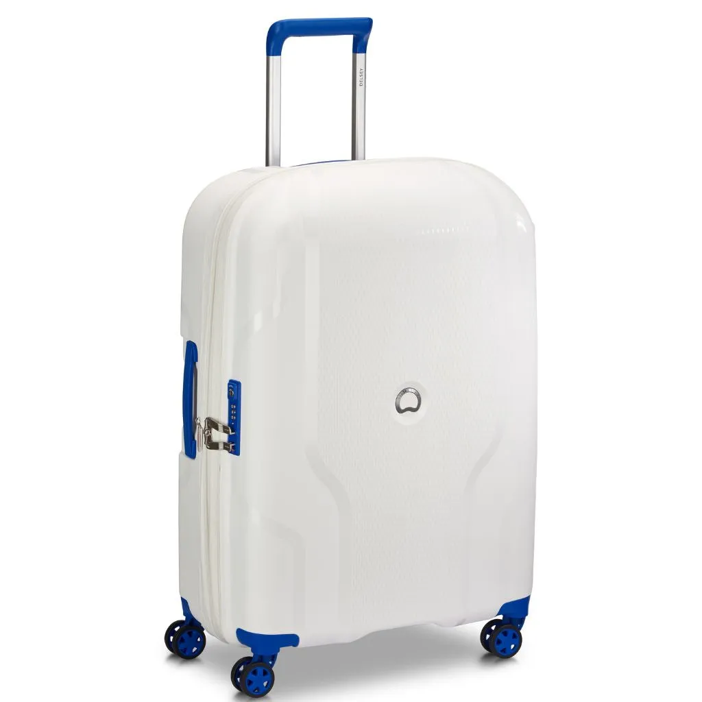 Delsey Clavel 71cm Medium Hardsided Spinner Luggage - White/Blue