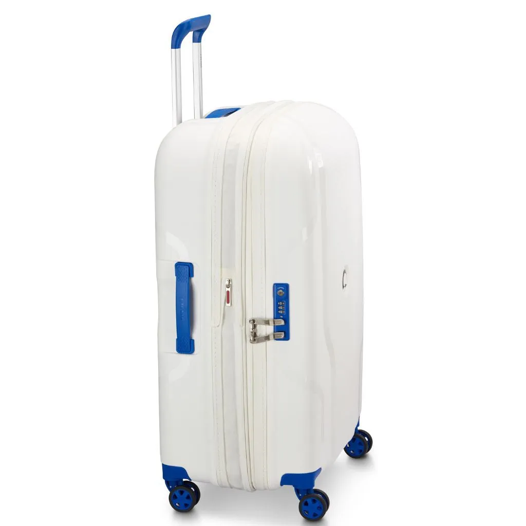 Delsey Clavel 71cm Medium Hardsided Spinner Luggage - White/Blue