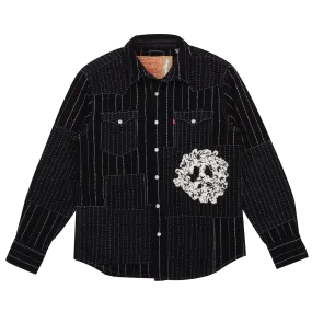 Denim Tears Peace Patchwork Western Button Up Black