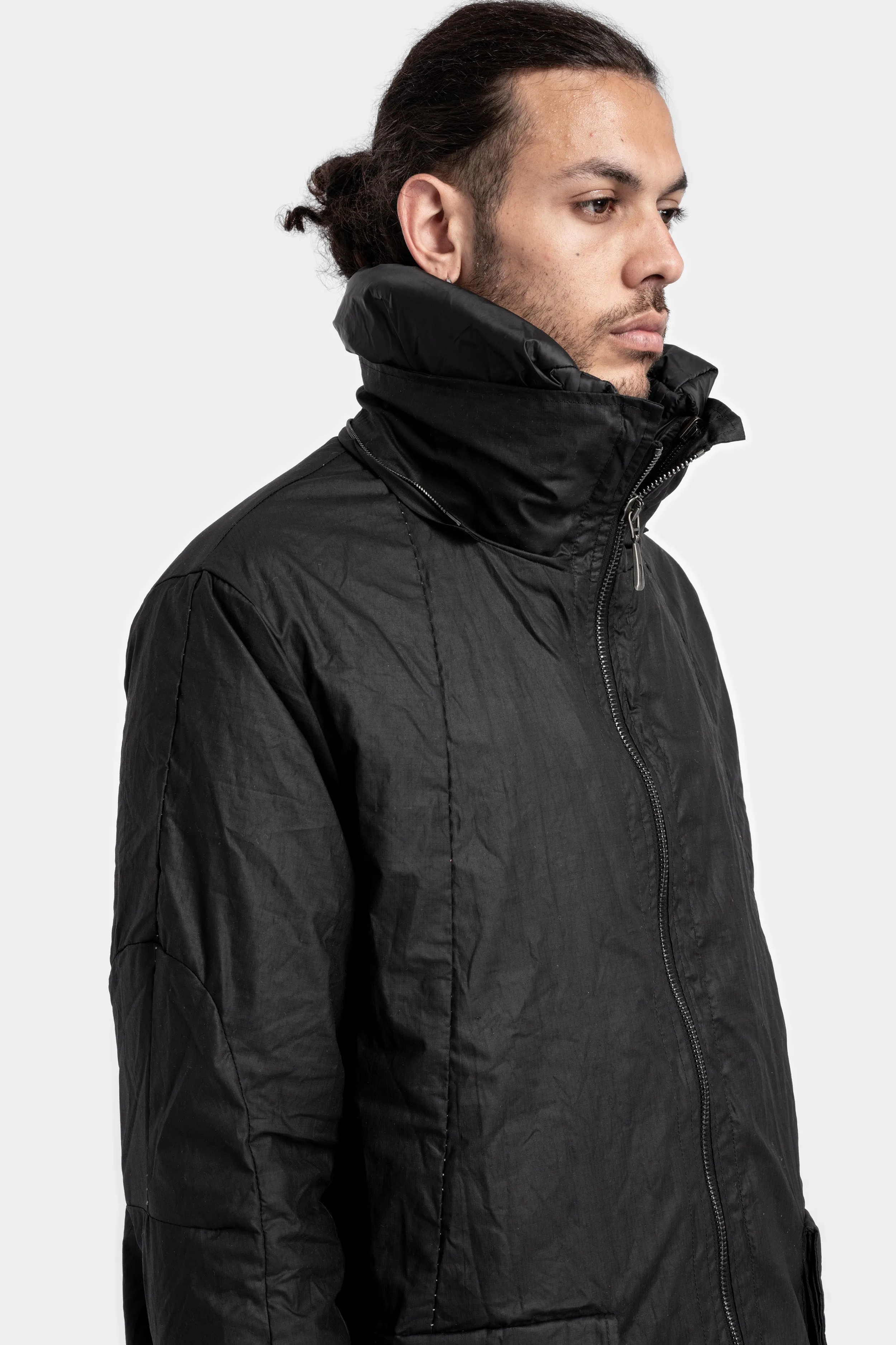 Down padded waxed cotton ripstop two layer Parkas