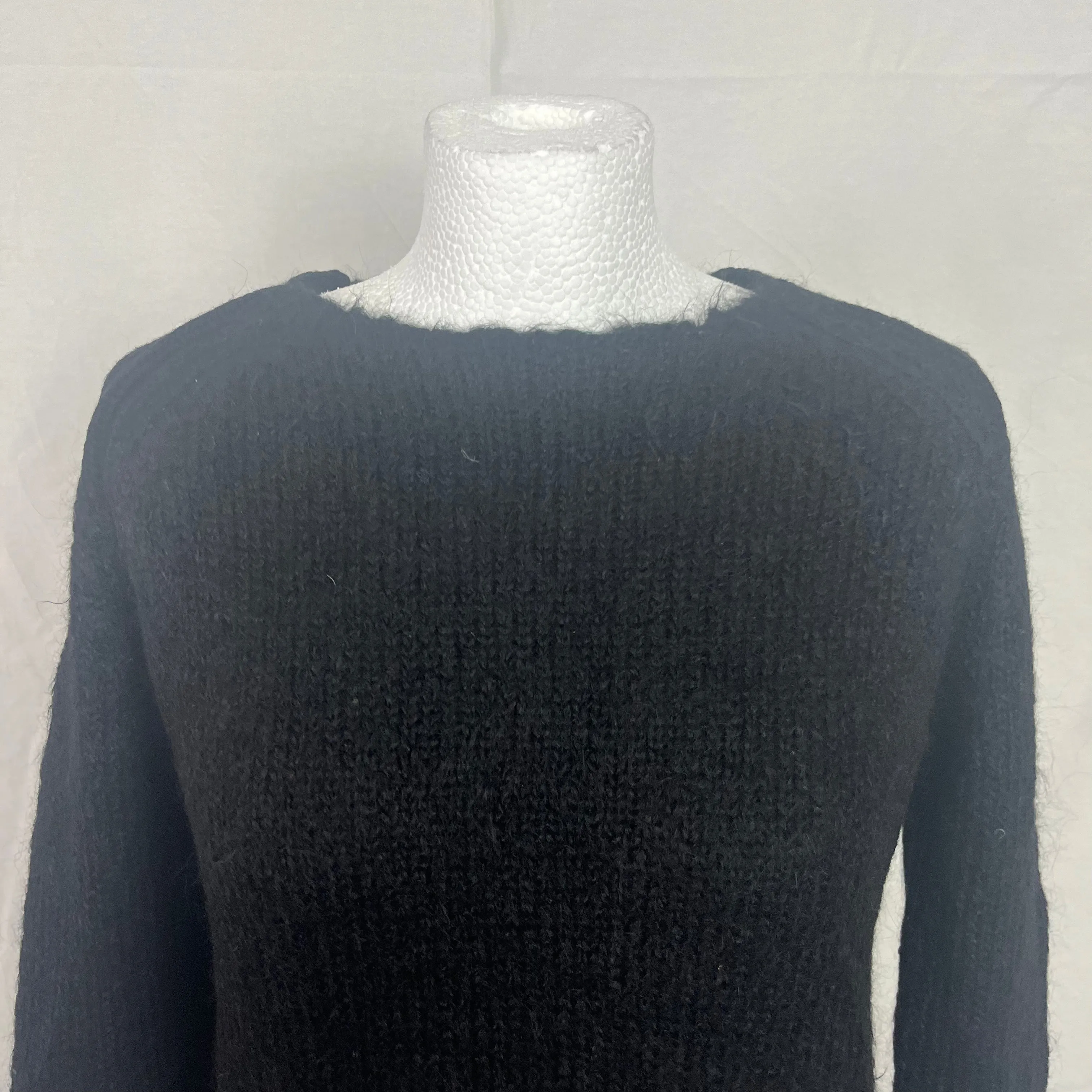 Dries Van Noten Black Alpaca & Wool Fluffy Sweater M