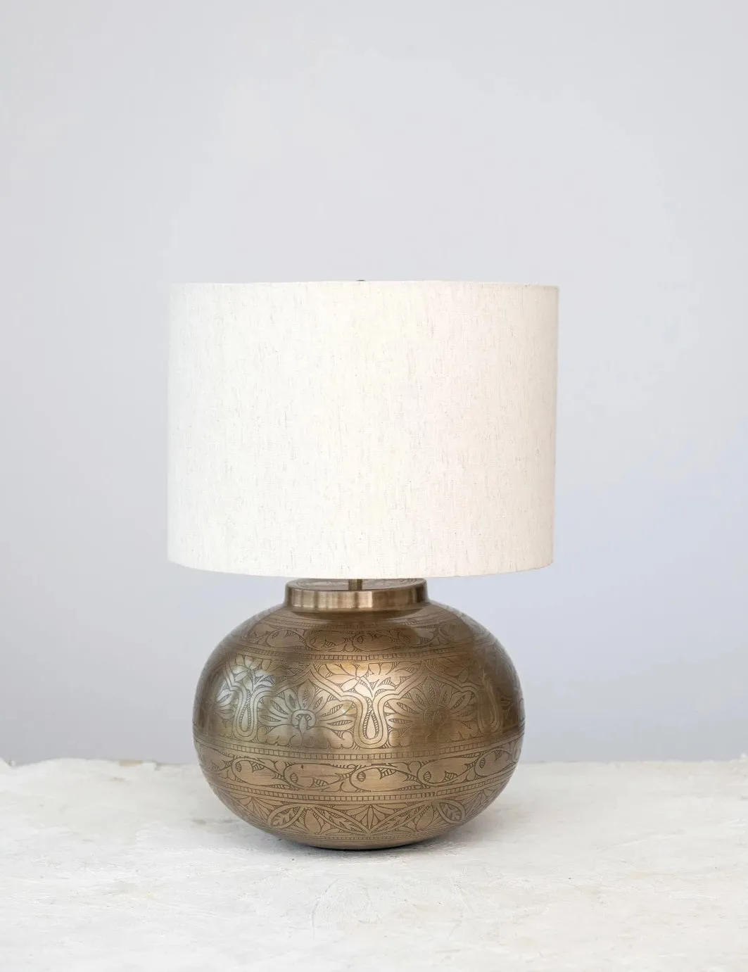 Etched Metal Table Lamp