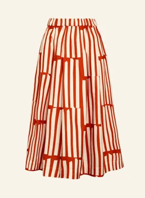 Florence Skirt - Red Box Stripe