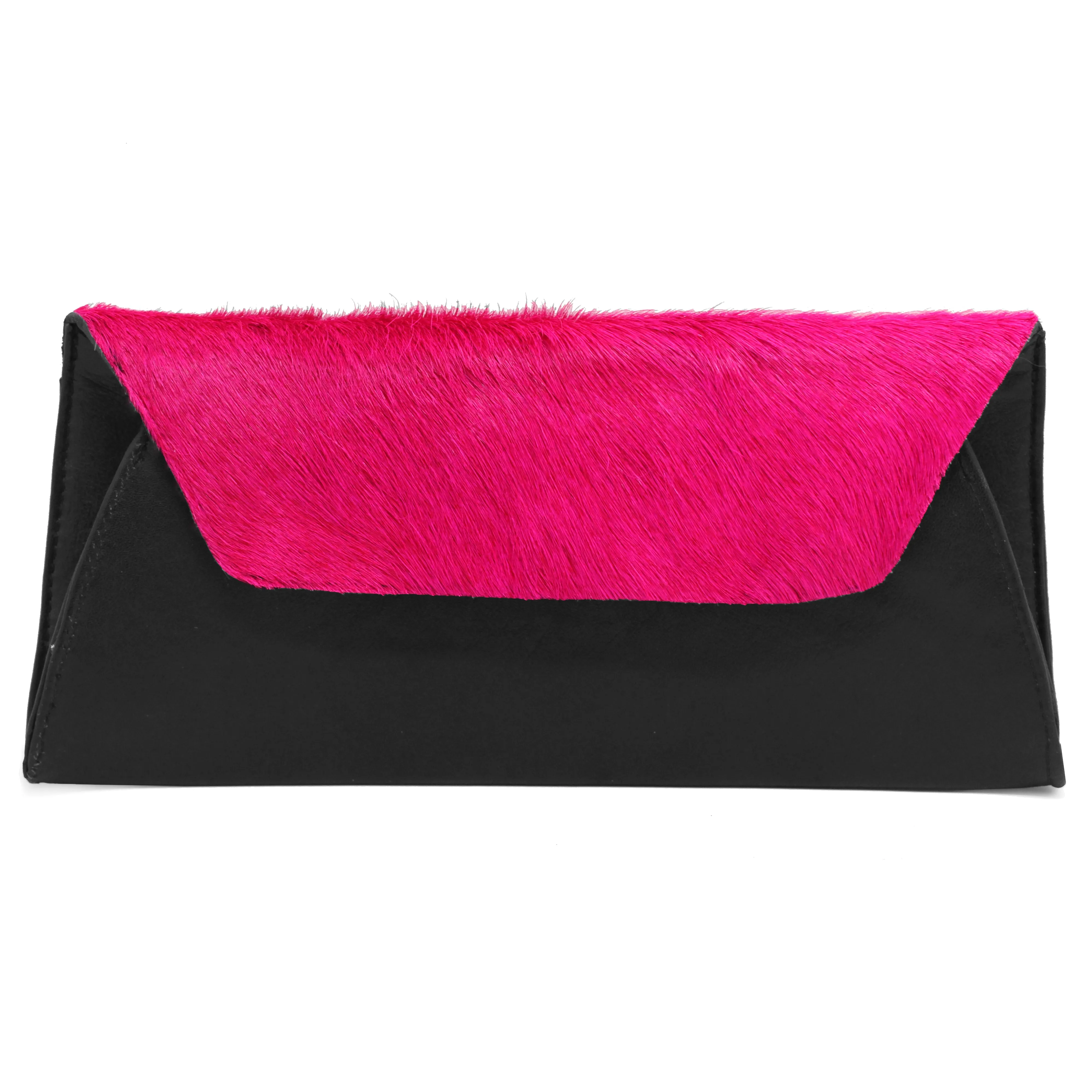 Fold Clutch - Black Fuchsia