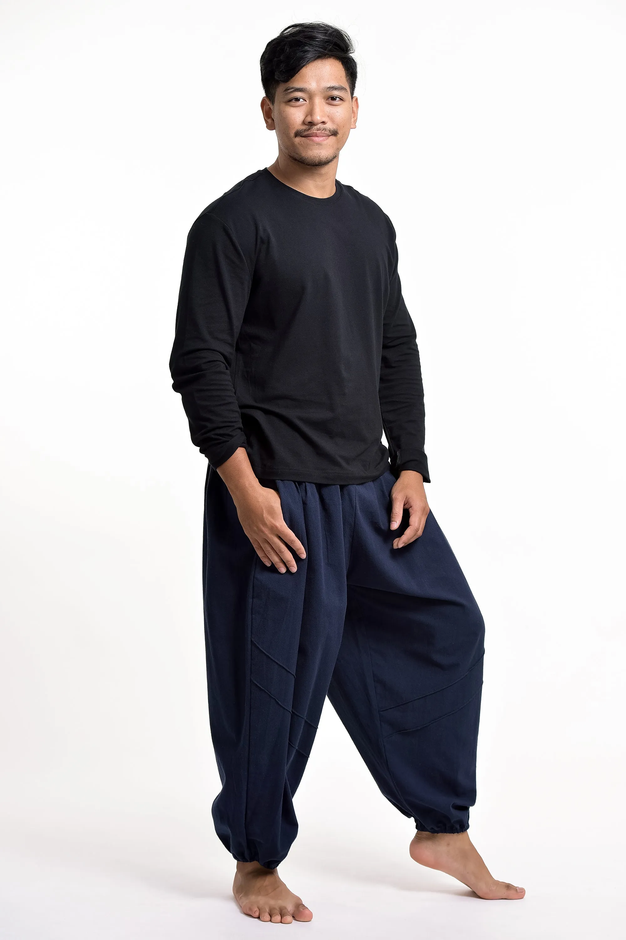 Genie Men's Cotton Harem Pants in Navy