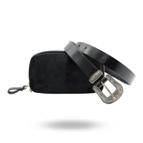 Gift Set | CAMDEN Belt & CARMICHAEL Cowhide Leather Wristlet Purse