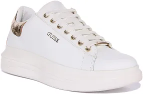 Guess Vibo Trainer In White Gold For Women