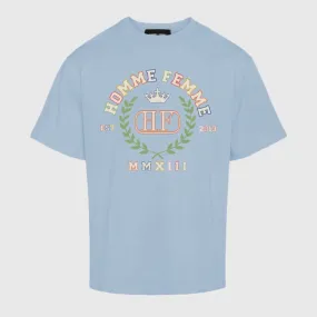 Homme Femme 10 Year Crest Tee In Sky Blue