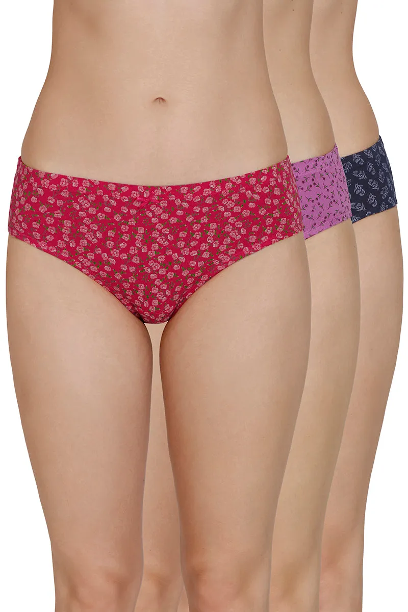 Inner Elastic Print Mid Rise Bikini Panties (Pack of 3)