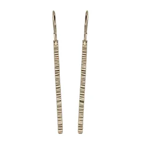 J & I Etched Golden Bar Earrings