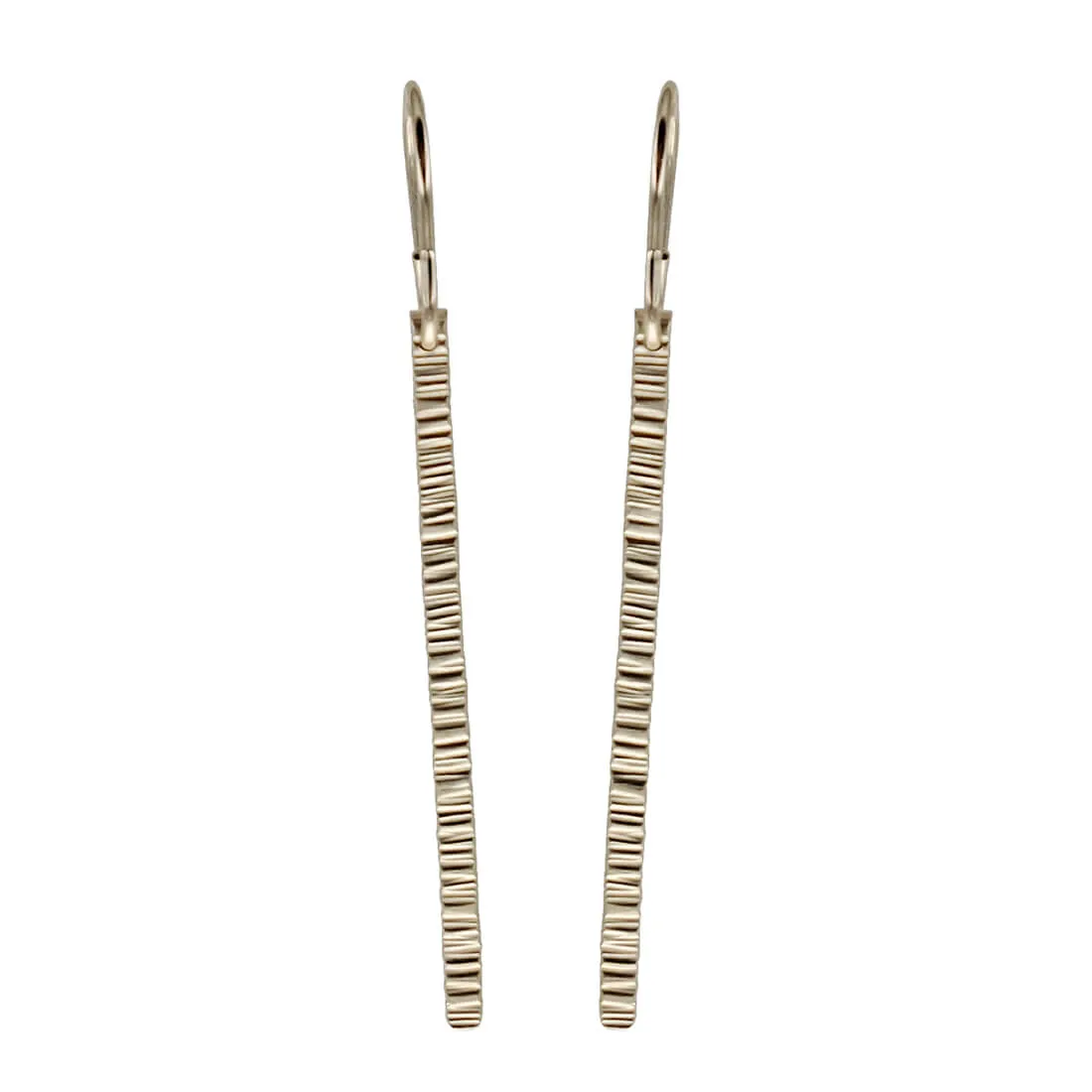 J & I Etched Golden Bar Earrings