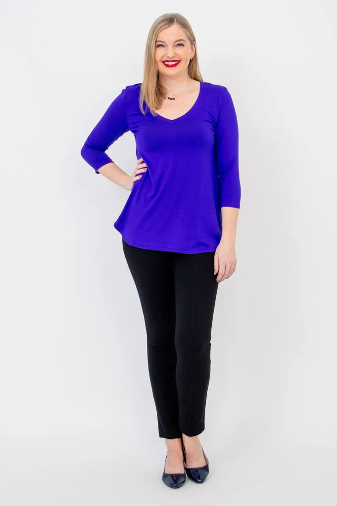 Jackie 3/4 Sleeve, Violet, Bamboo