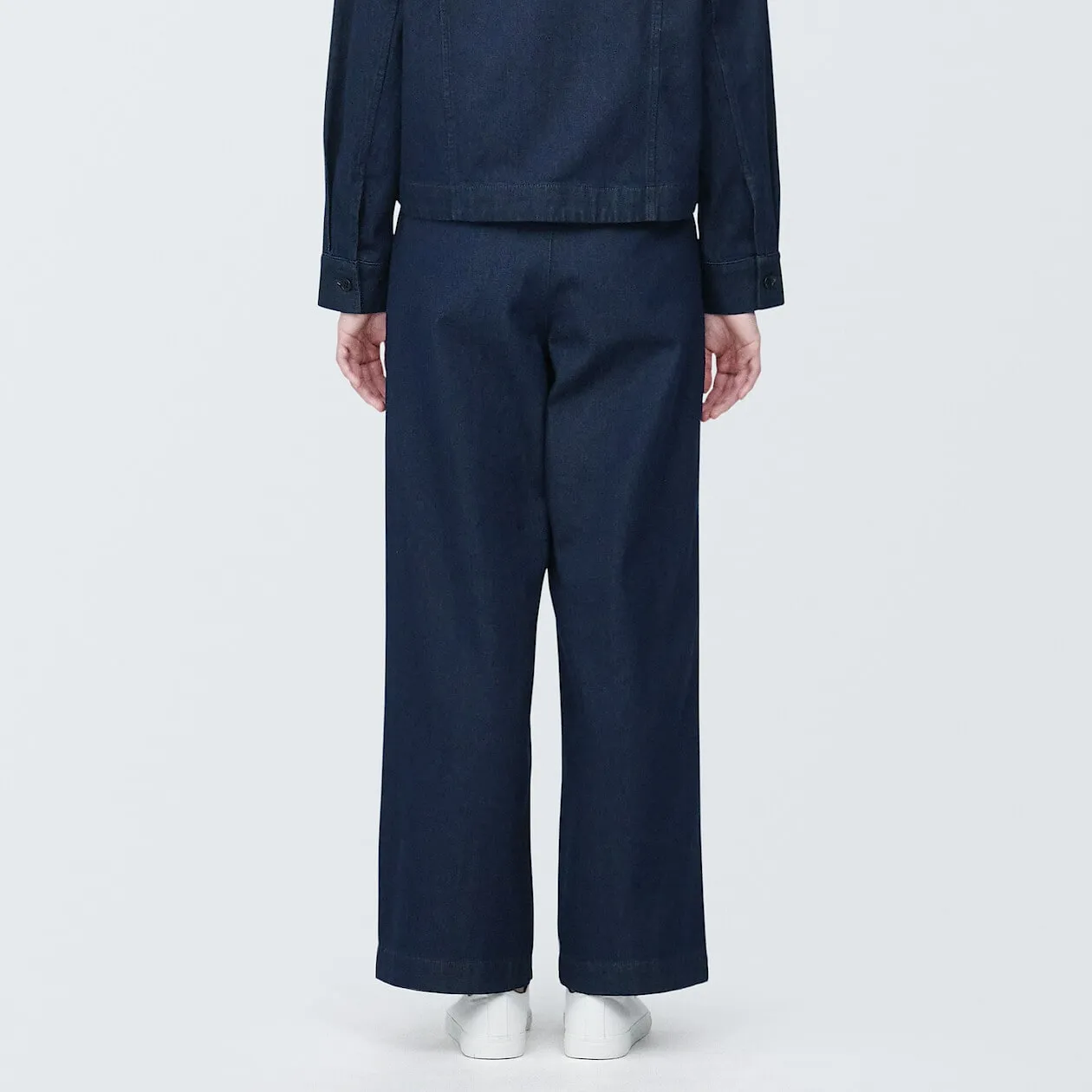 Kapok Blend Denim Pleated Pants