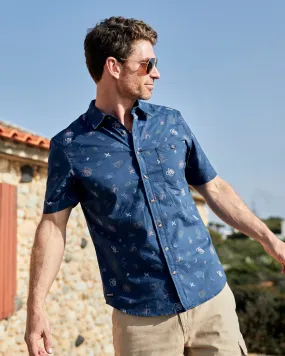 Last Stop - Mens Short Sleeve Shirt - Blue