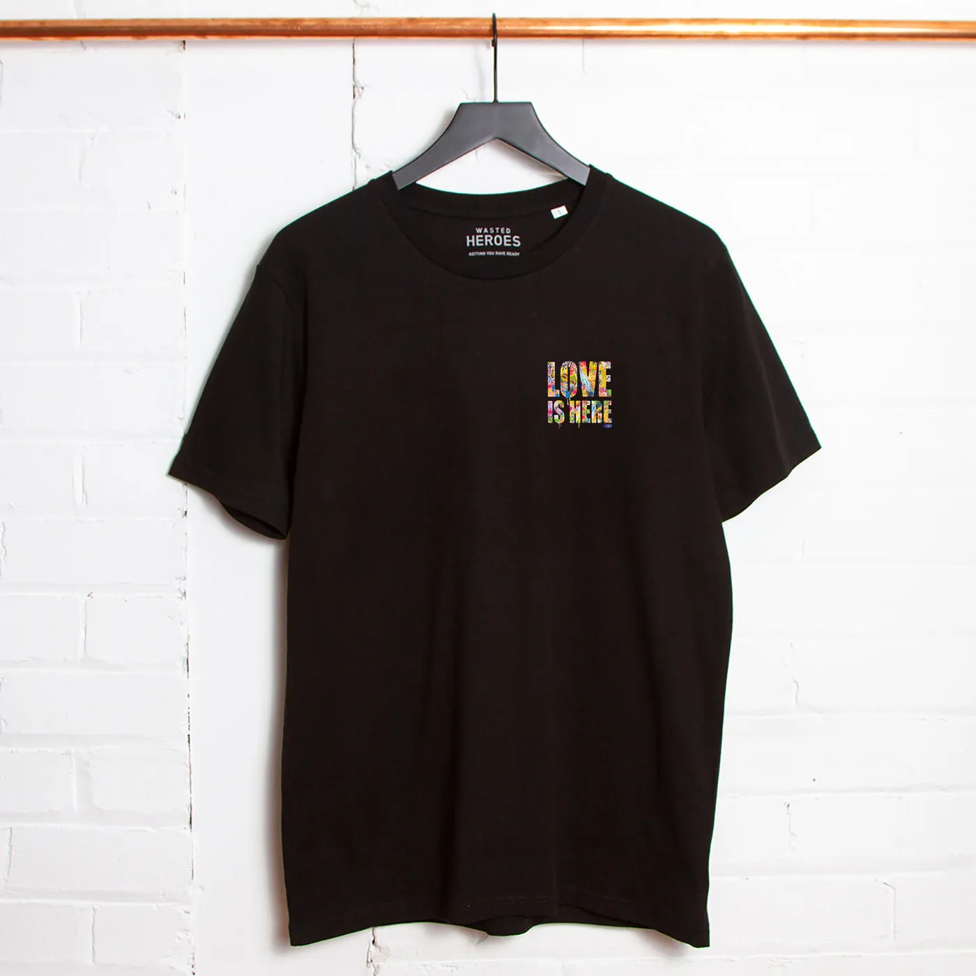 Love Is Here Back Print - Tshirt - Black