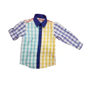 Madison - Blue Collar Color Panel Shirt