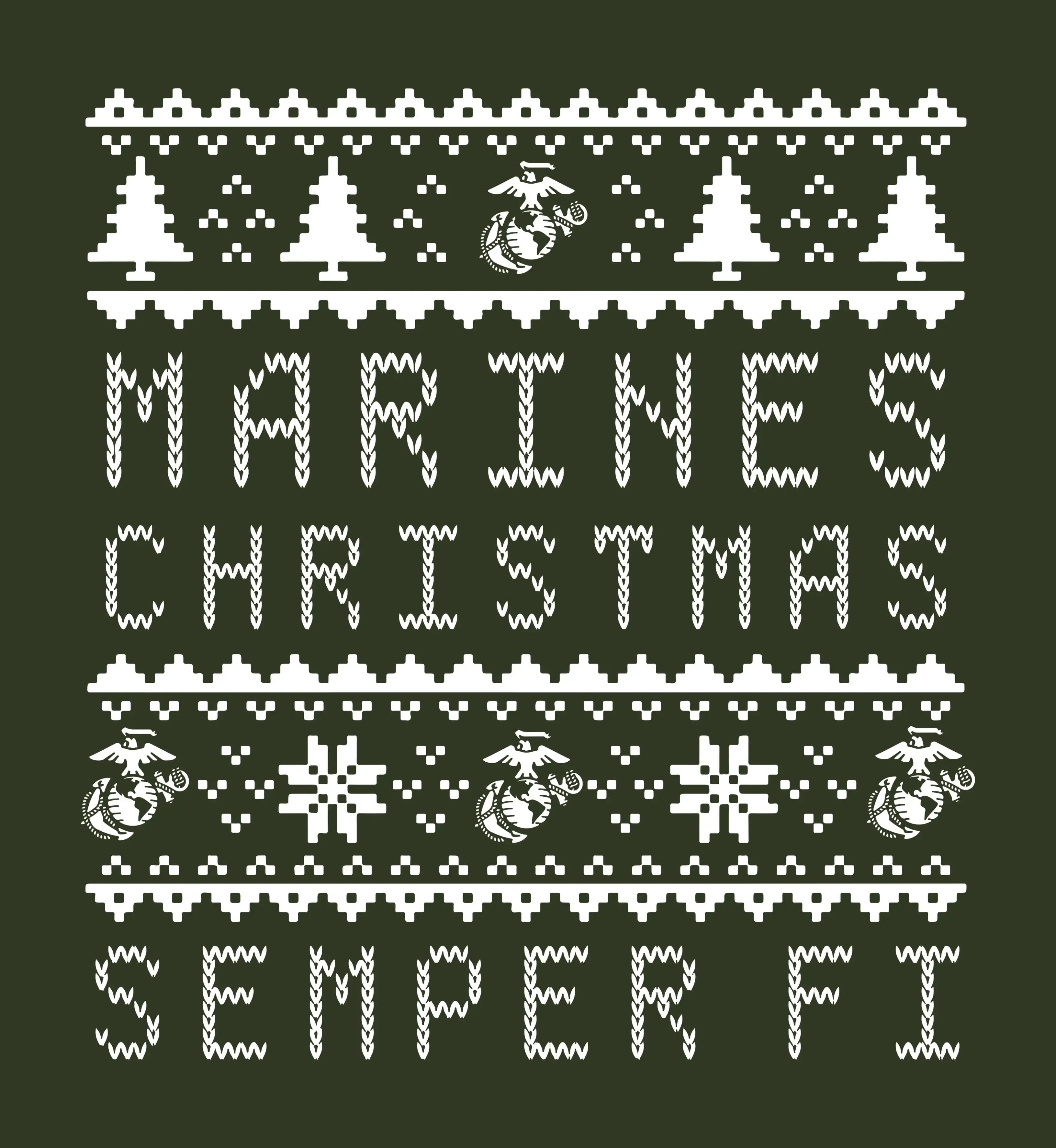 Marines Christmas Sweatshirt Forest Green