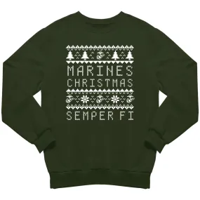 Marines Christmas Sweatshirt Forest Green