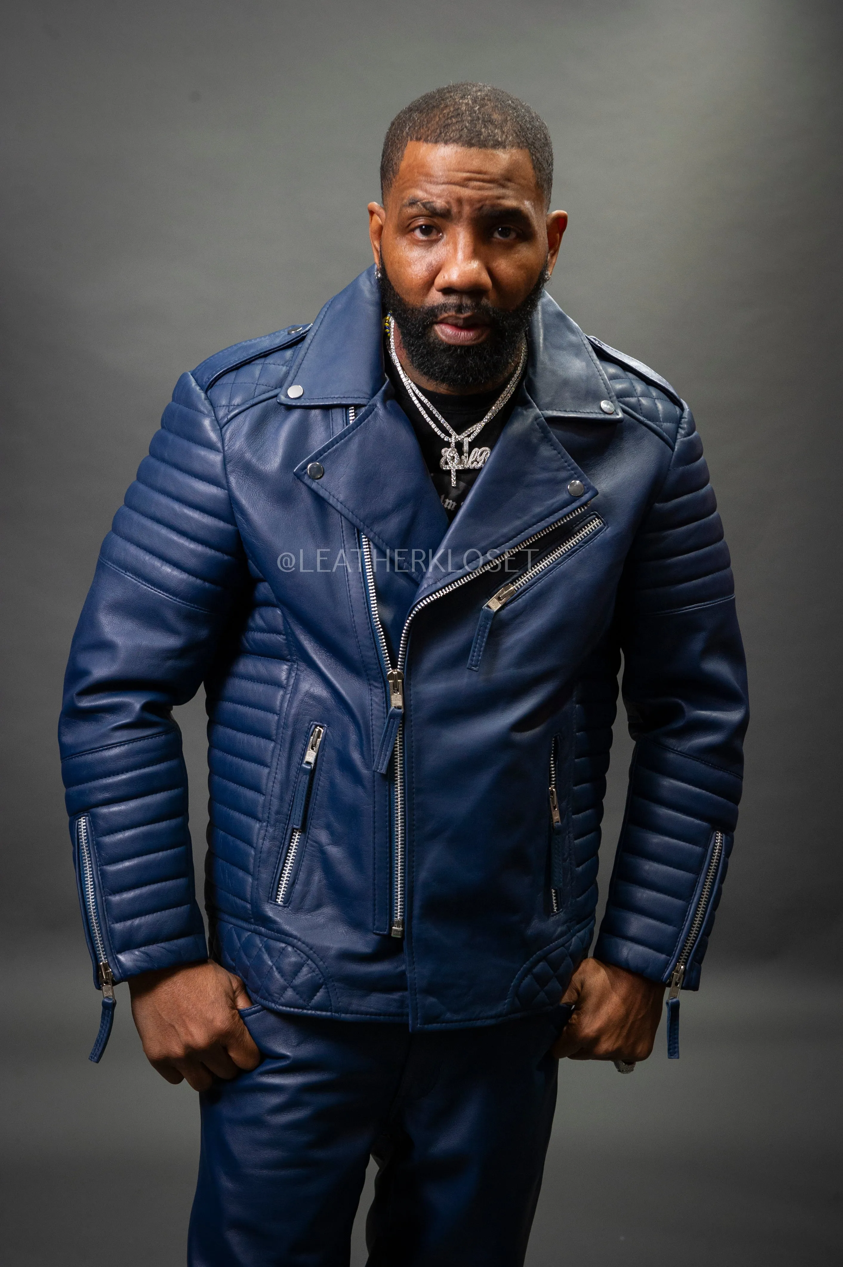 Men's Jay Biker Jacket [Navy Blue]