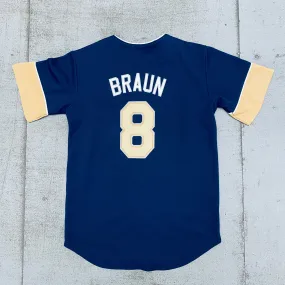 Milwaukee Brewers: Ryan Braun Navy Blue MLB Apparel Fan Jersey (XS)