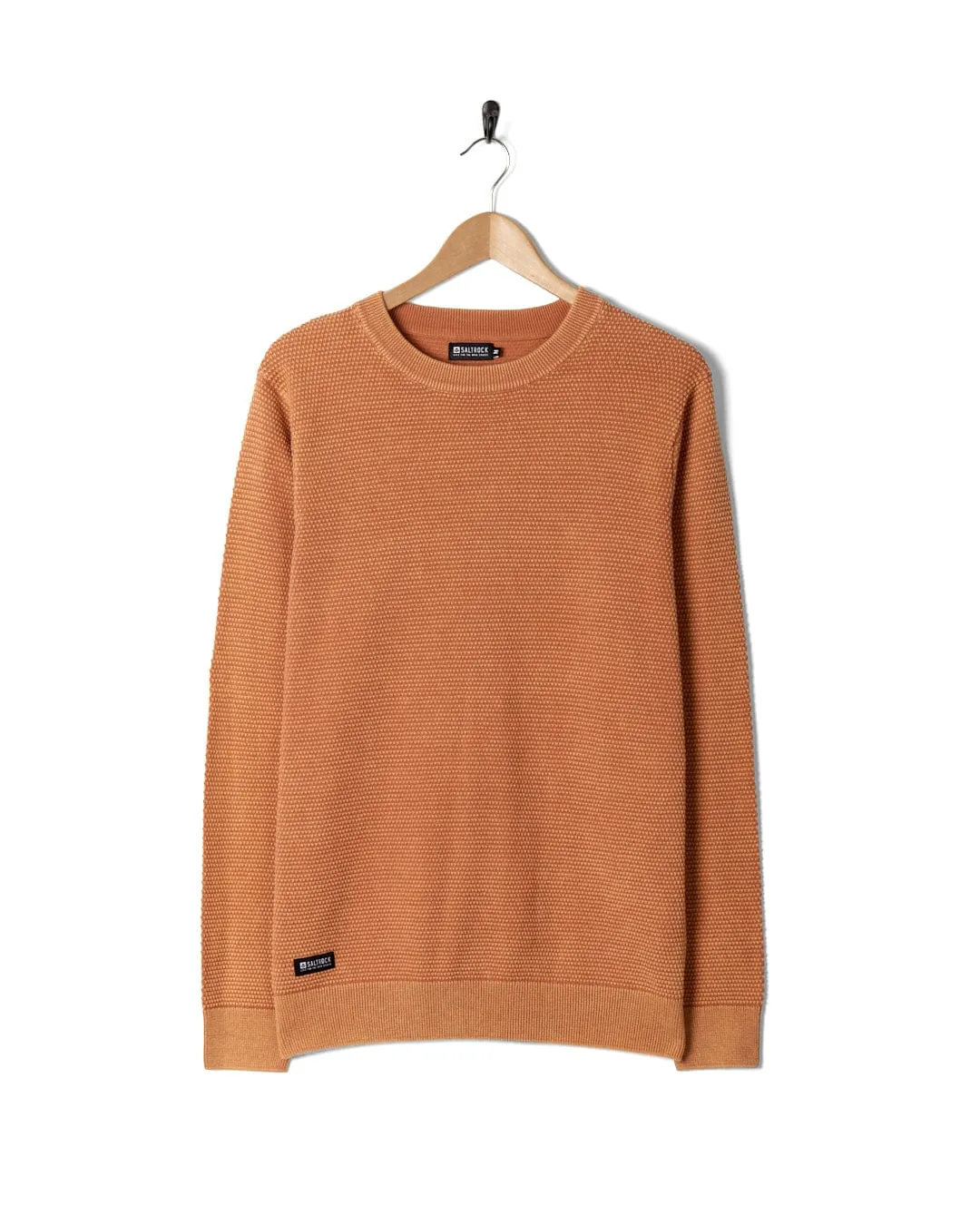 Moss - Mens Washed Knitted Crew - Orange