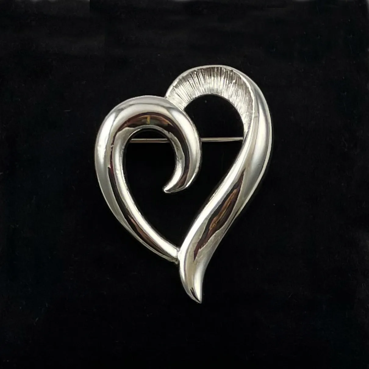 Napier Silver Heart Brooch Vintage