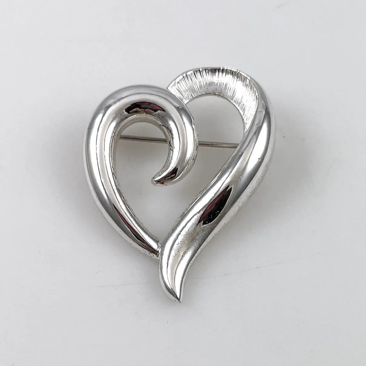 Napier Silver Heart Brooch Vintage