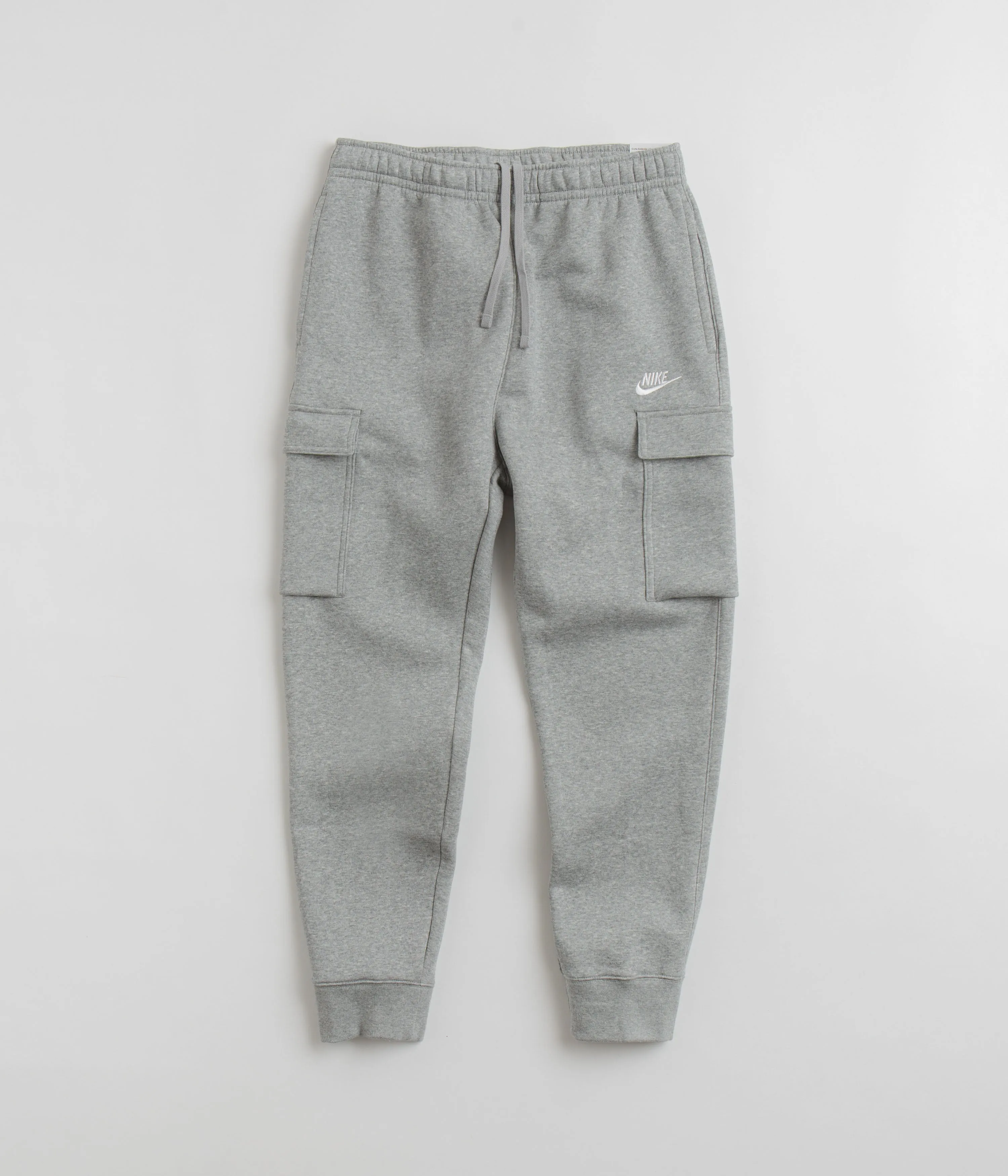 Nike Club Fleece Cargo Joggers - Dark Grey Heather / Matte Silver / White