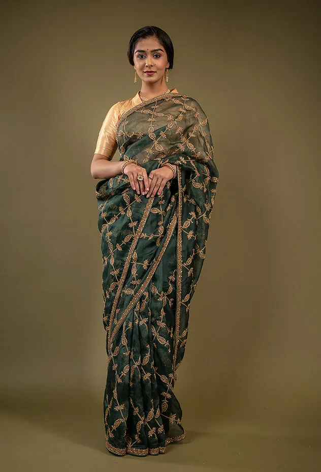 Organza Vintage Work Saree