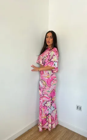 Paisley Crop Top and Maxi Set