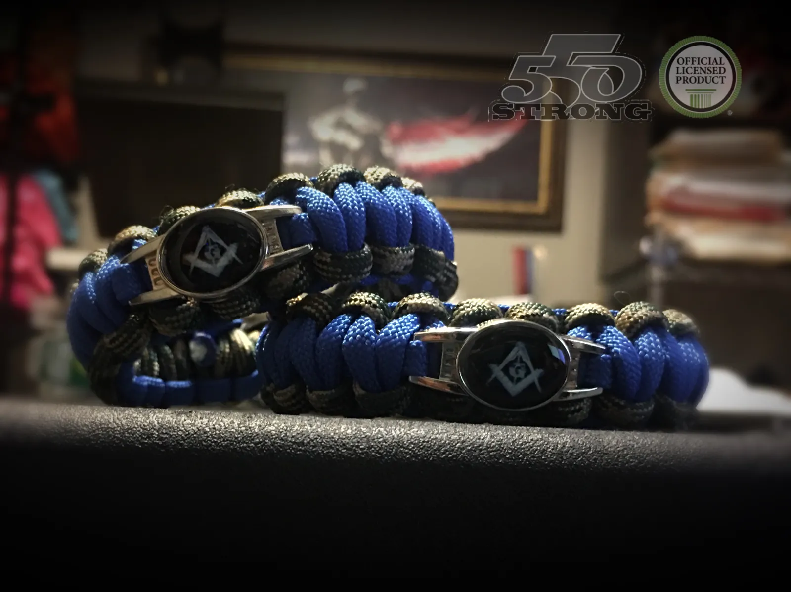 Paracord - Masonic Bracelet (Blue and Camo) II