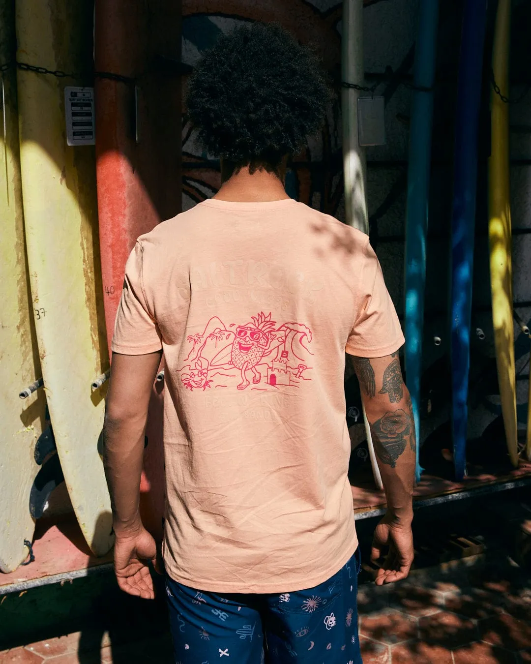 Pine And Sandy - Mens T-Shirt - Peach