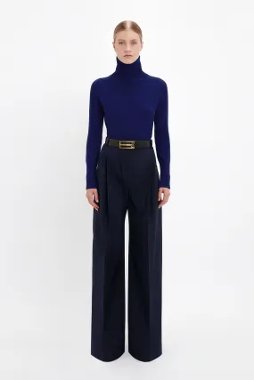 Polo Neck Jumper In Navy