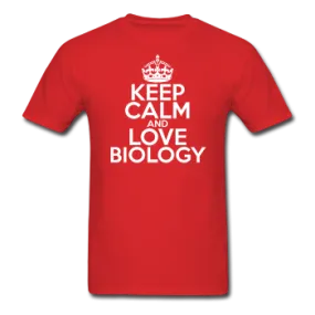 "Keep Calm and Love Biology" (white) - Men's T-Shirt