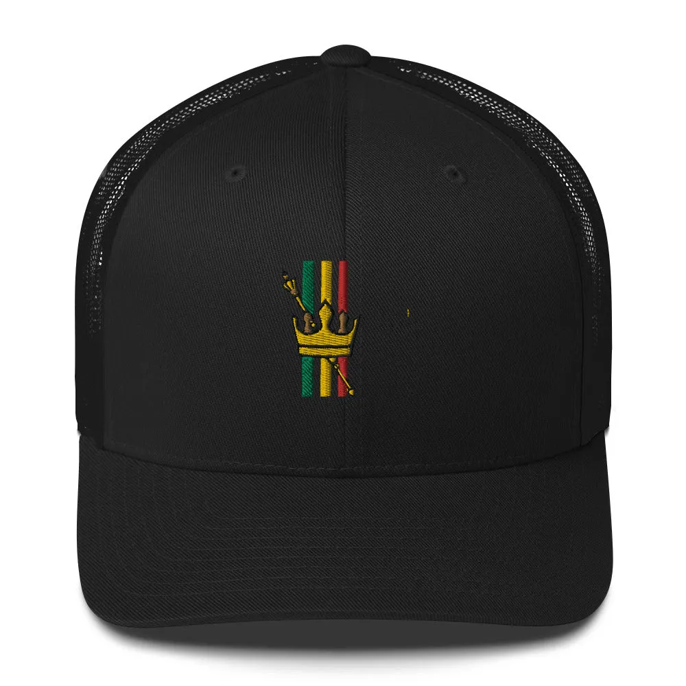 Ras colors and crown with scepter Trucker Cap