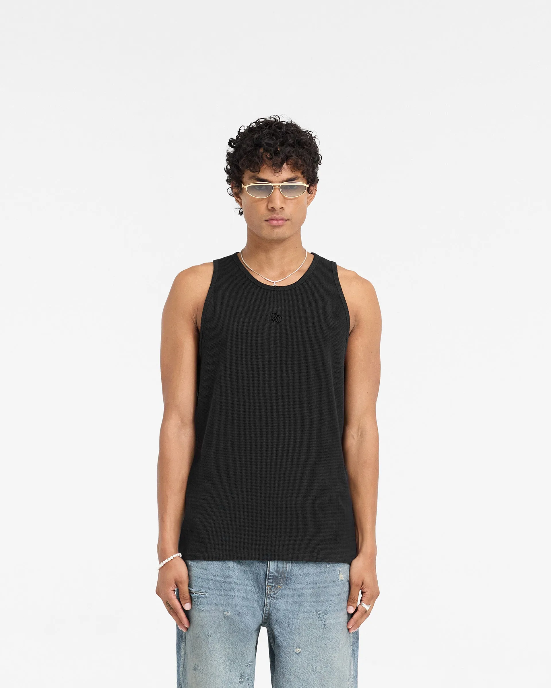 Represent X Duke   Dexter Ribbed Vest - Black