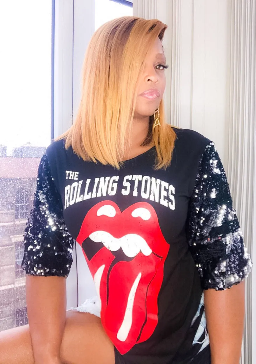 ROLLING STONES Sequin T Shirt