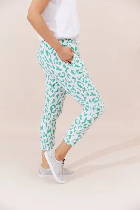 Sadie Pants - Green Leopard