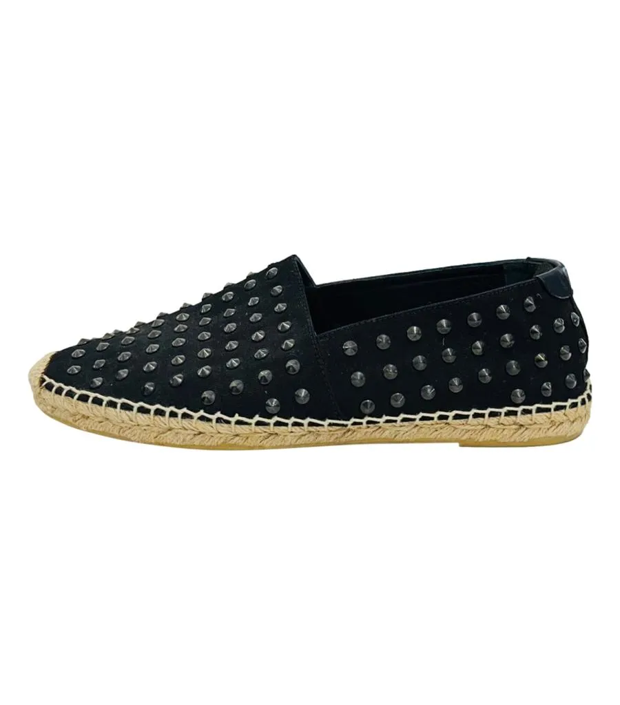 Saint Laurent Studded Canvas Espadrilles. Size 41.5