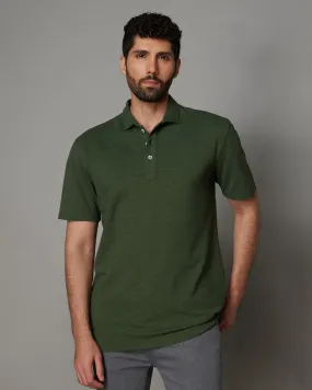 Signature Button Polo T-Shirt - Olive