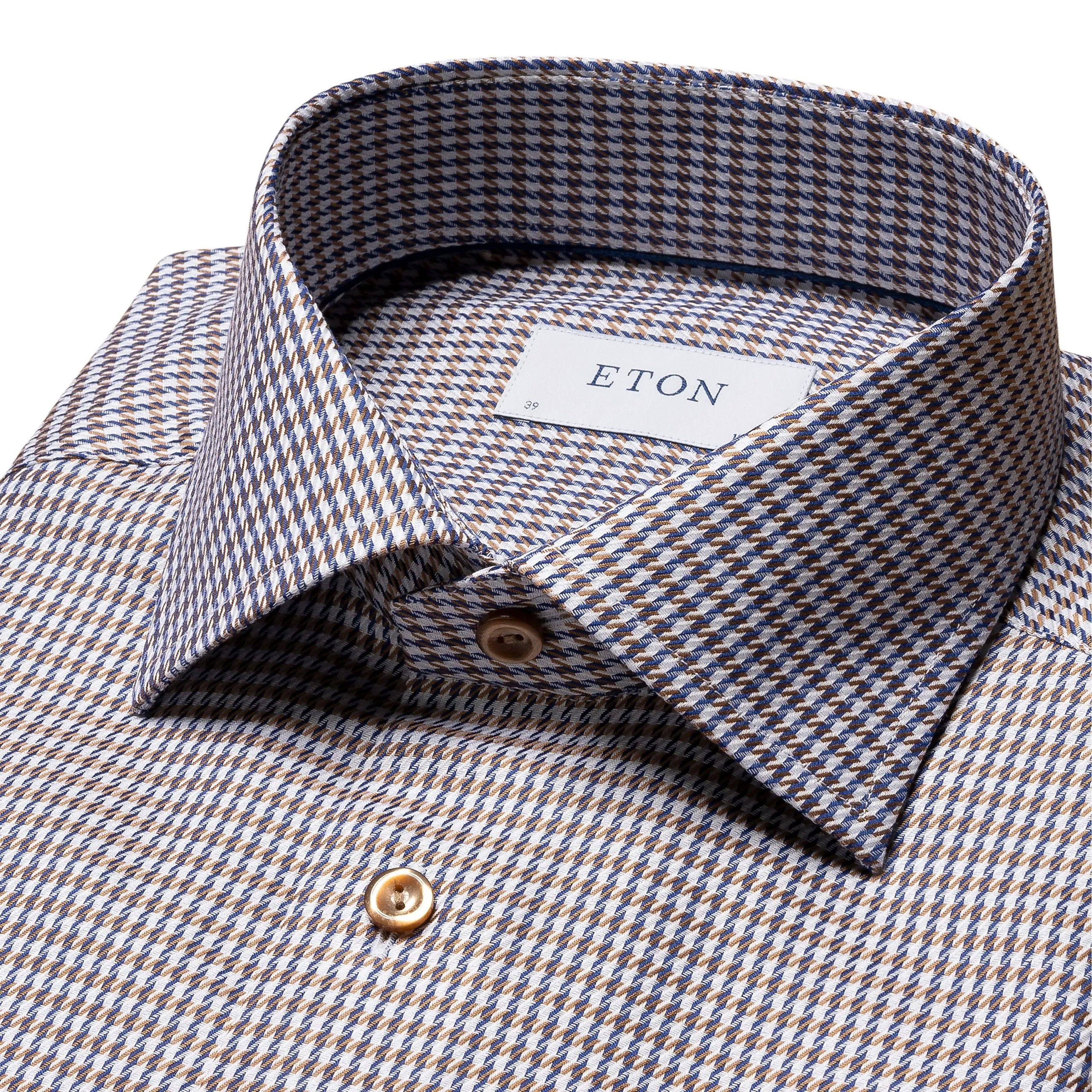 Slim Fit - Houndstooth Print Signature Twill Shirt