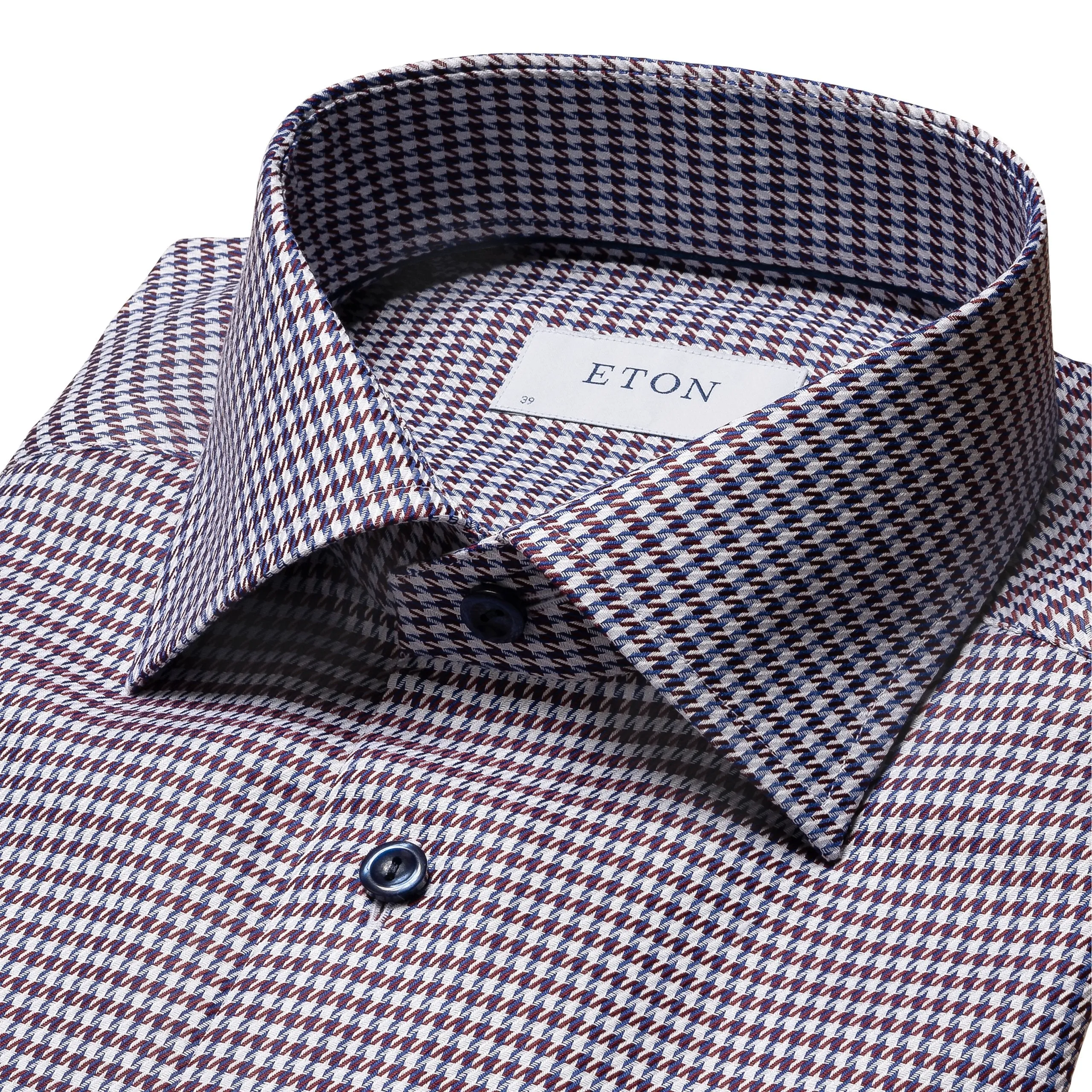 Slim Fit - Houndstooth Print Signature Twill Shirt