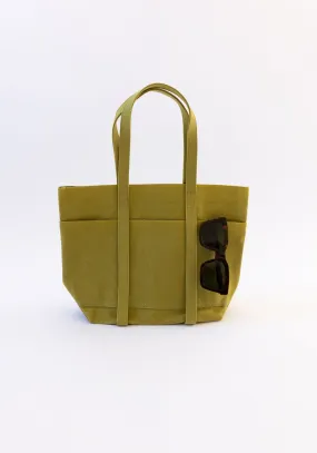 Small Light Canvas Tote in Lime