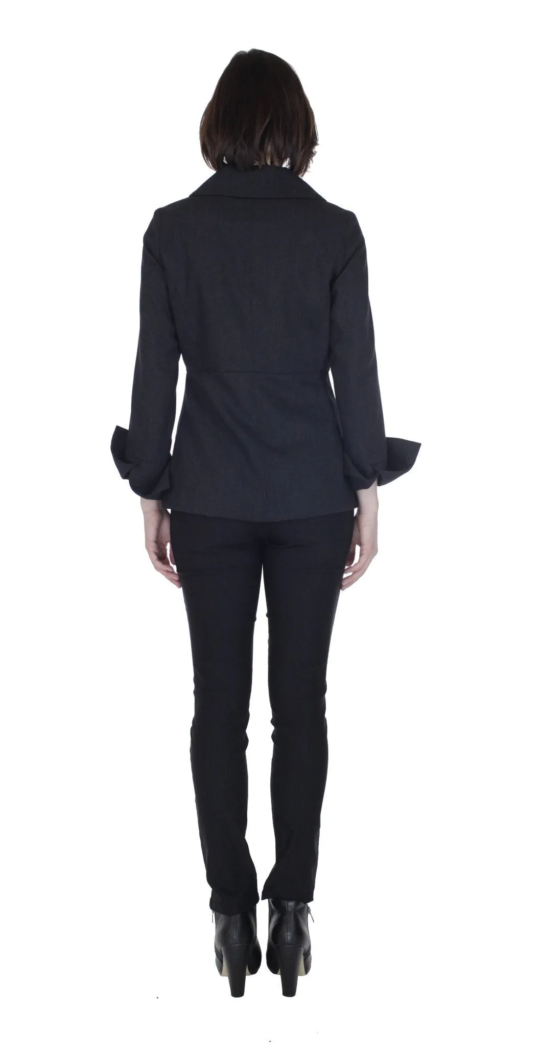 Swerve Long Sleeve Suit Blazer/ Black