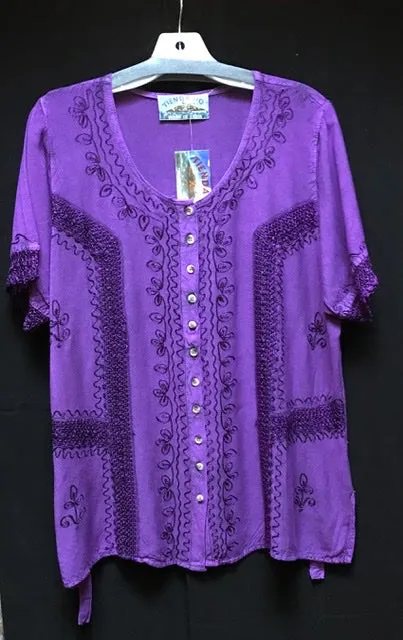 TIENDA HO 7034 EMBROIDERED RAYON TOP