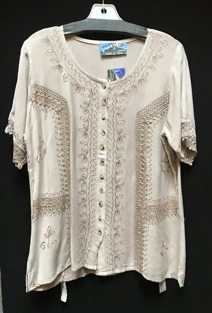 TIENDA HO 7034 EMBROIDERED RAYON TOP